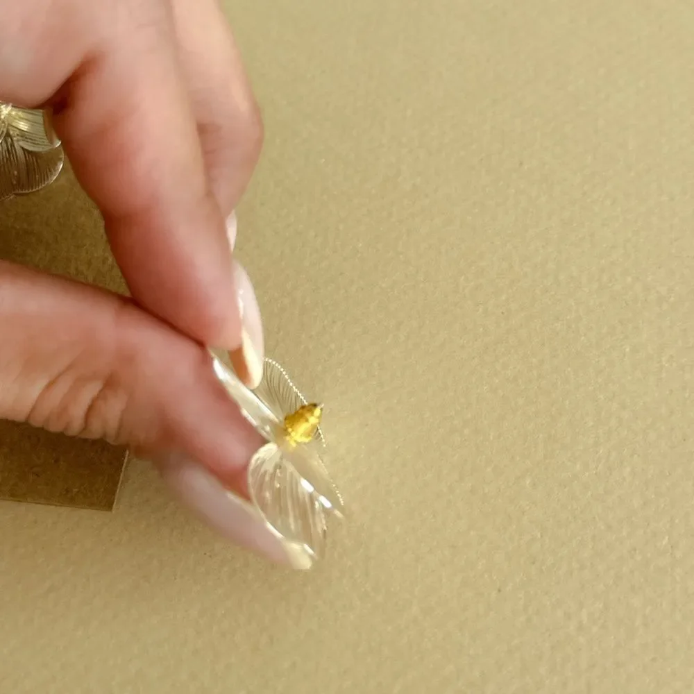Elegant Silver and Gold Floral Earrings #1670